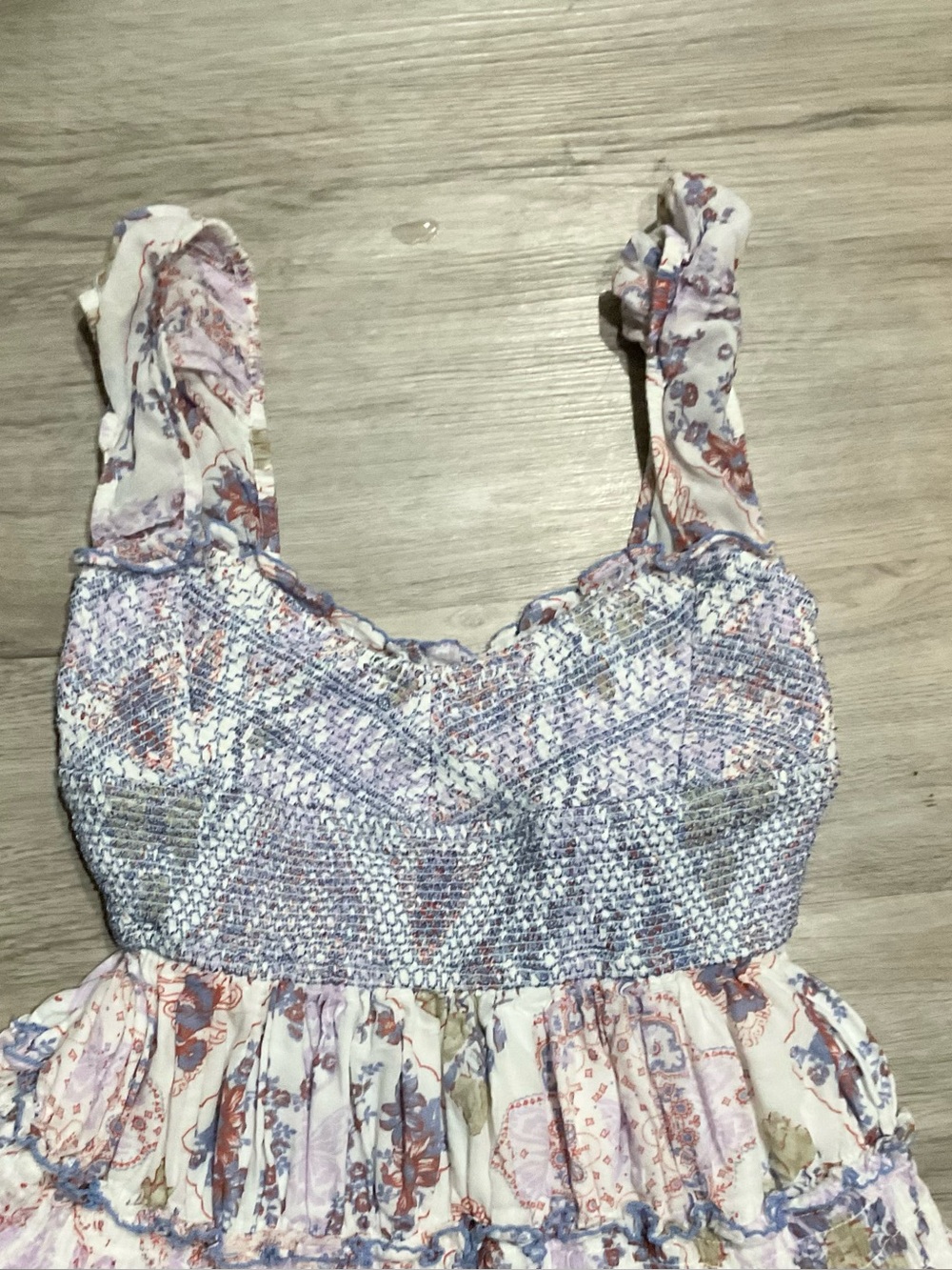 Free People Forever Favorite Lavender Paisley Smocked Maxi Dress Size Medium - Picture 9 of 16